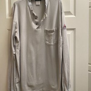 Bulwark Flame Resistant Long Sleeve Henley Shirt Arc Rating 11.0 EBT - Size XXL